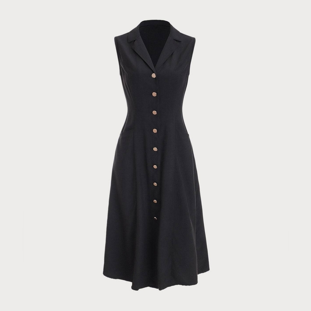 V-Neck Tunic Midi Dress